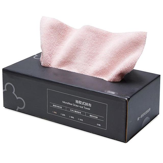 Pull-out Microfibre Rag Kitchen Absorbent Scouring Pad Multifunctional Wet Dry Cleaning Cloths Pink 22x22cm on Productcaster.