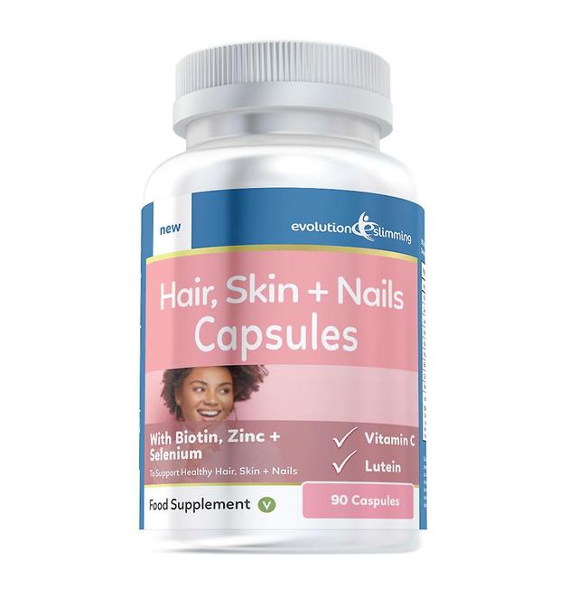 Hair, Skin + Nails with Selenium, Biotin and Lutein + Vitamin C - 90 Capsules - 90 Capsules - Evolution Slimming on Productcaster.