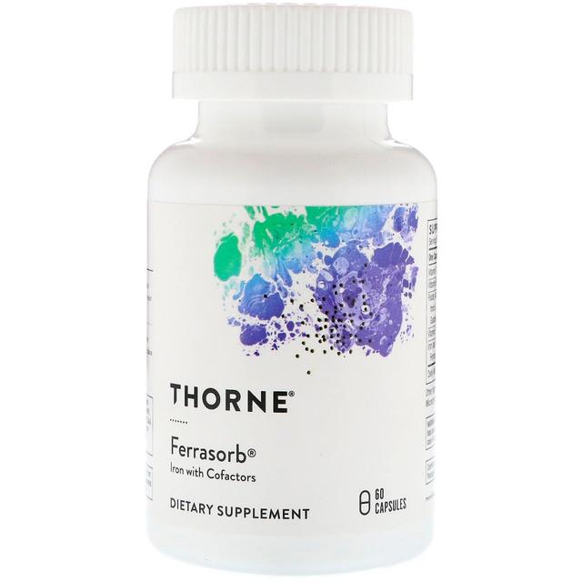 Thorne Research, Ferrasorb, Ferro con Cofactors, 60 Capsule on Productcaster.