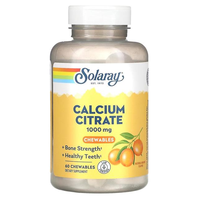 Solaray, Citrato de Cálcio, Laranja Natural, 250 mg, 60 Mastigáveis on Productcaster.