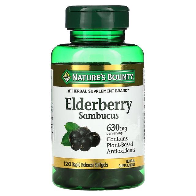 Natures Bounty Nature's Bounty, Elderberry Sambucus, 210 mg, 120 Rapid Release Softgels on Productcaster.