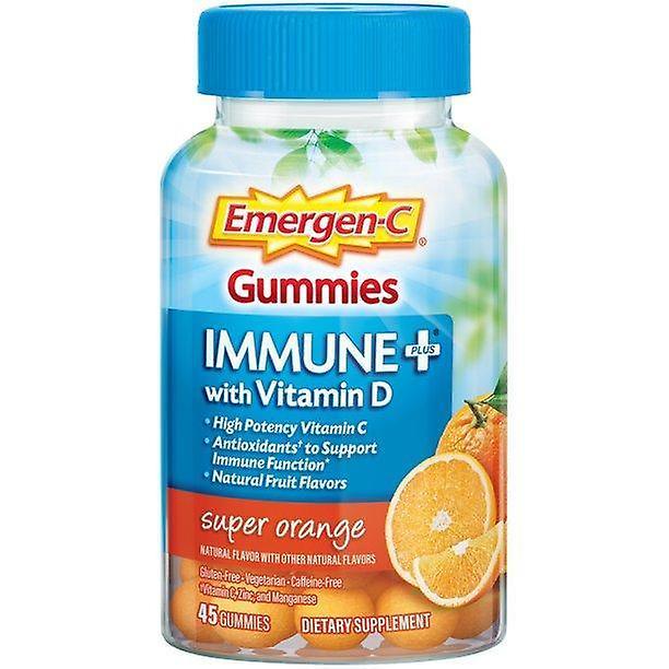 Emergen-c immune + immun gummies, D-vitamin plus 750 mg C-vitamin, super orange smag - 45 tæller on Productcaster.