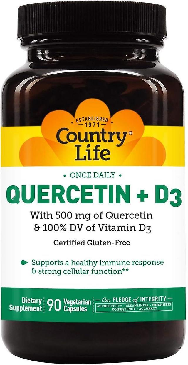 Country Life Quercetin + D3 90 Vegetarian Capsules on Productcaster.