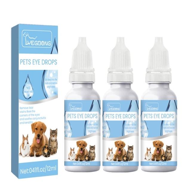 1-3pcs Antiseptic Eye Drops 12ml For Dogs Cat Reptiles Livestock Non-irritating on Productcaster.