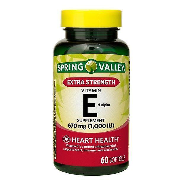 Spring valley extra strength vitamin e softgels, 670 mg (1000 iu), 60 count on Productcaster.