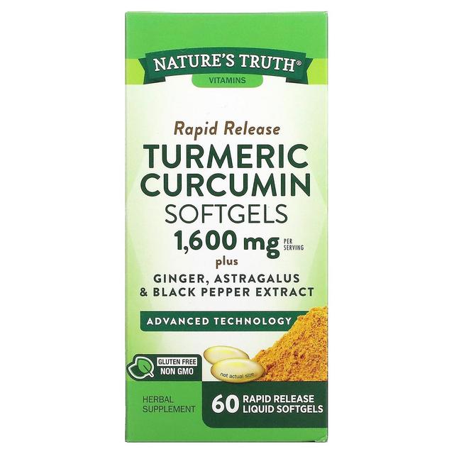 Nature's Truth, Turmeric Curcumin plus Ginger, Astragalus and Black Pepper Extract, 800 mg, 60 Rapid on Productcaster.