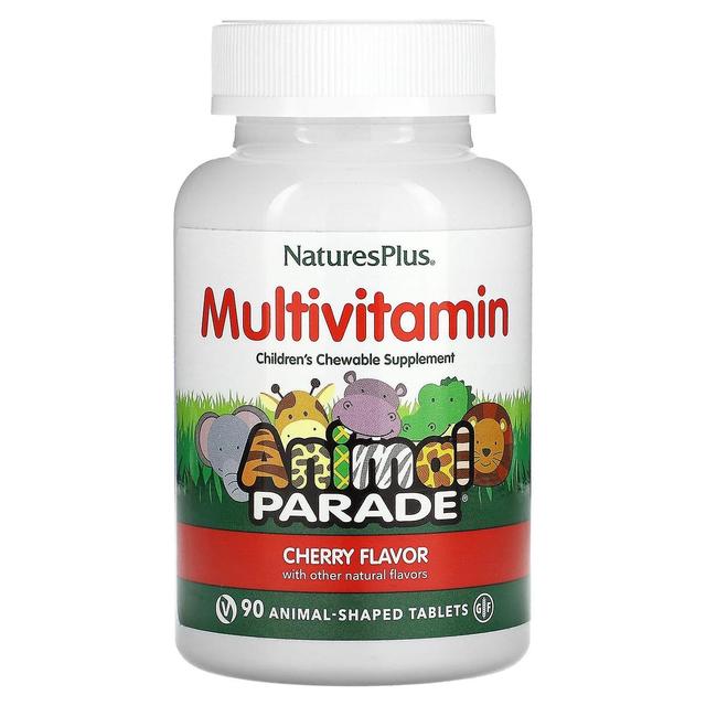 Nature's Plus NaturesPlus, Animal Parade, Children's Chewable Multivitamin Supplement, Kirsebær, 90 Dyreformet Ta on Productcaster.