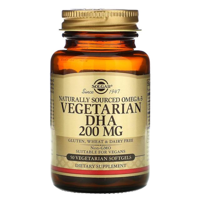 Solgar, natuurlijk geproduceerde Omega-3, Vegetarische DHA, 200 mg, 50 Vegetarische Softgel on Productcaster.