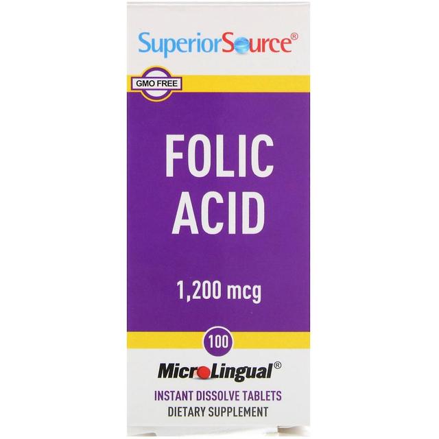 Superior Source Superieure bron, foliumzuur, 1.200 mcg, 100 tabletten on Productcaster.