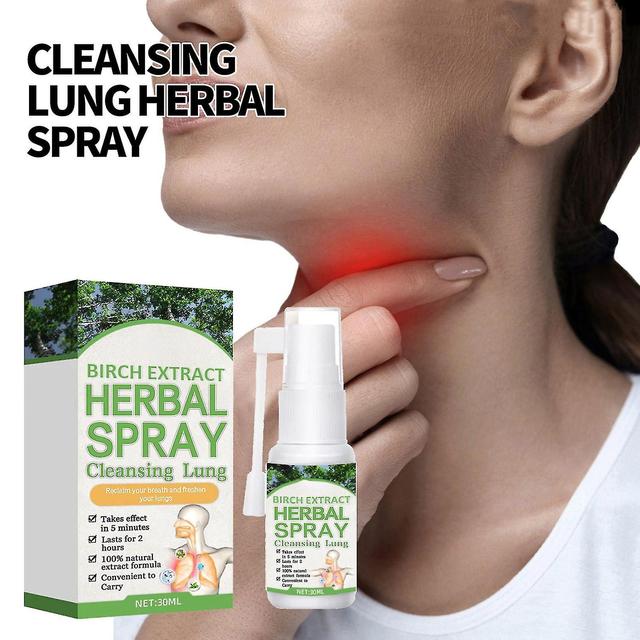 Birch Extract Cleansing Lung Herbal Spray, Organic Herbal Lung Cleansing Restorative Nasal Spray, L 3pcs on Productcaster.