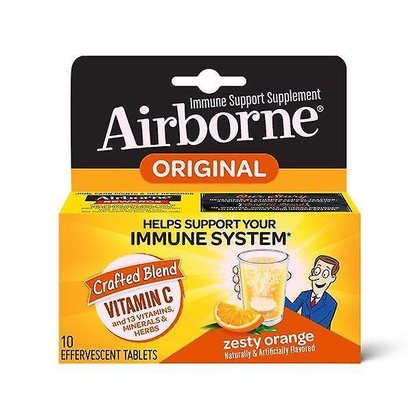 Airborne zesty orange effervescent tablets, 10 count - 1000mg of vitamin c - immune support supplement (packaging may vary) on Productcaster.