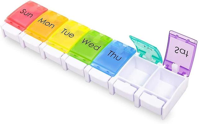 Rainbow Medicine Pill Seven-day Notebook Portable Storage Box, Suitable For Pills, Vitamins/fish Oil/tonic Travel, Work Drug Management Container(with on Productcaster.