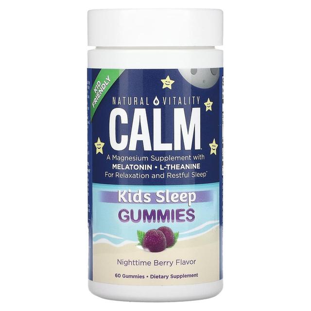 Natural Vitality, CALM, Kids Sleep Gummies, Nighttime Berry, 60 Gummies on Productcaster.