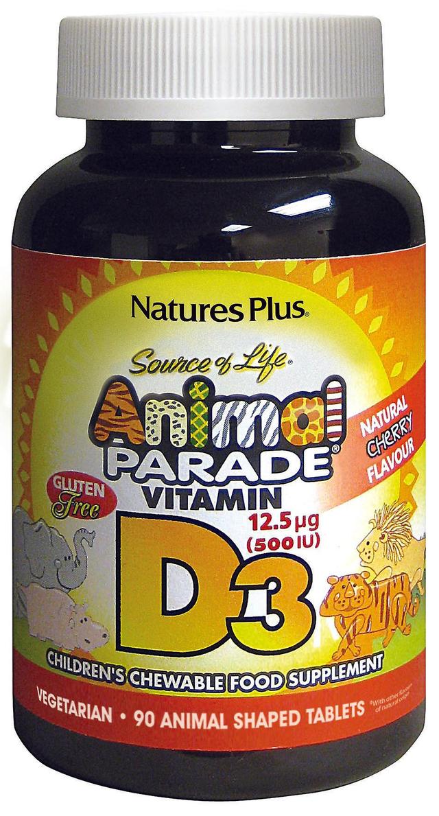 Nature's plus animal parade vitamin d3 natural cherry flavour 90's on Productcaster.