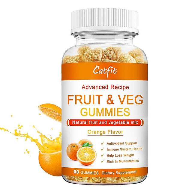 Catfit Natural Organic Sweet Orange Flavor Candy Multivitamin Supplement Fruit And Vegetable Fiber Gummies Forhuamade Huamade 30pcs on Productcaster.