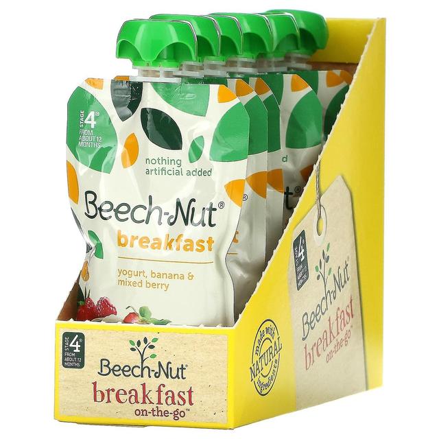 Beech-Nut, Breakfast, 12+ Months, Yogurt, Banana & Mixed Berry, 12 Pouches, 3.5 oz (99 g) Each on Productcaster.