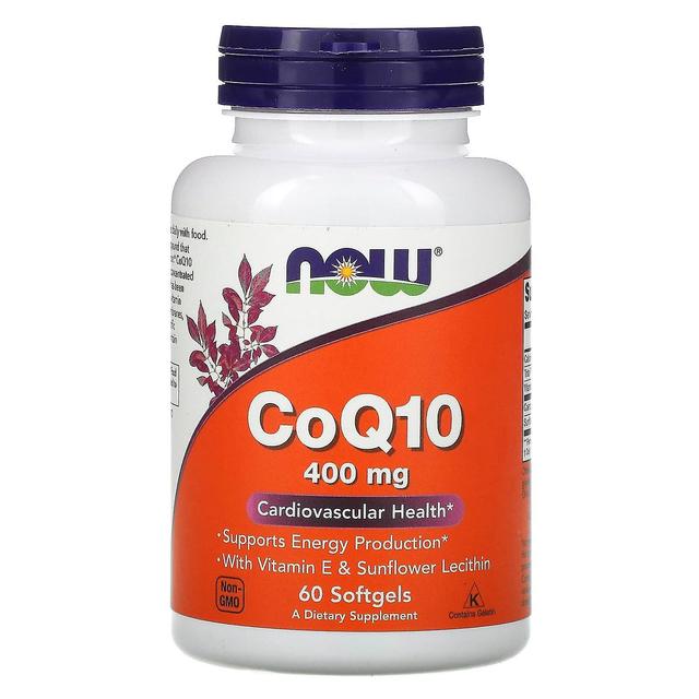 NOW Foods, CoQ10, 400 mg, 60 pehmeää geeliä on Productcaster.