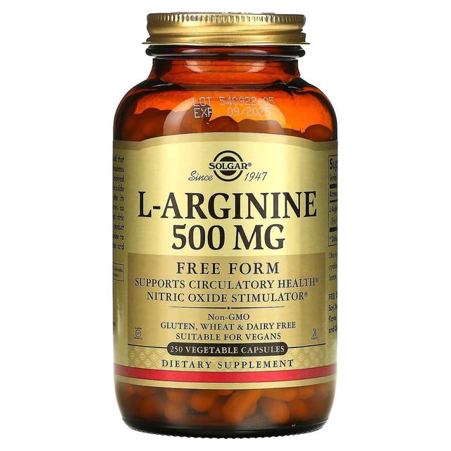 Solgar, L-Arginine, Free Form, 500 mg, 250 Vegetable Capsules on Productcaster.