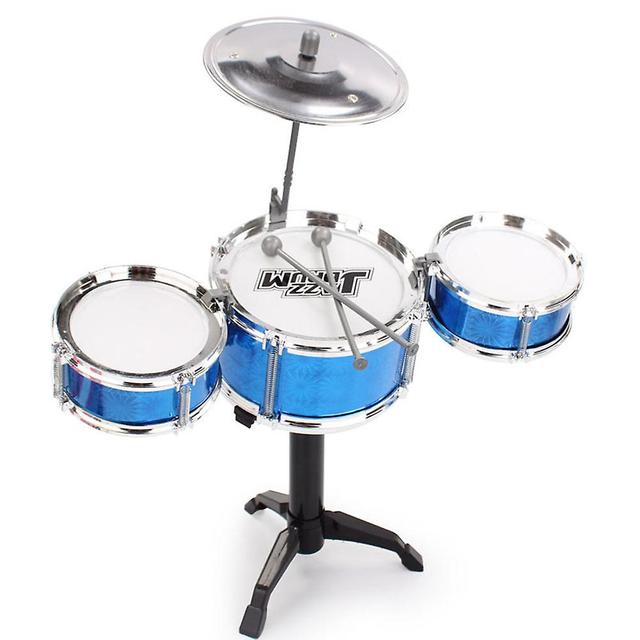 Kids Jazz Drums Set For Toddlers Toughs Knock-resistant Drums Kit Detachable Drums Instrument Blue Three Drum Set Drum on Productcaster.