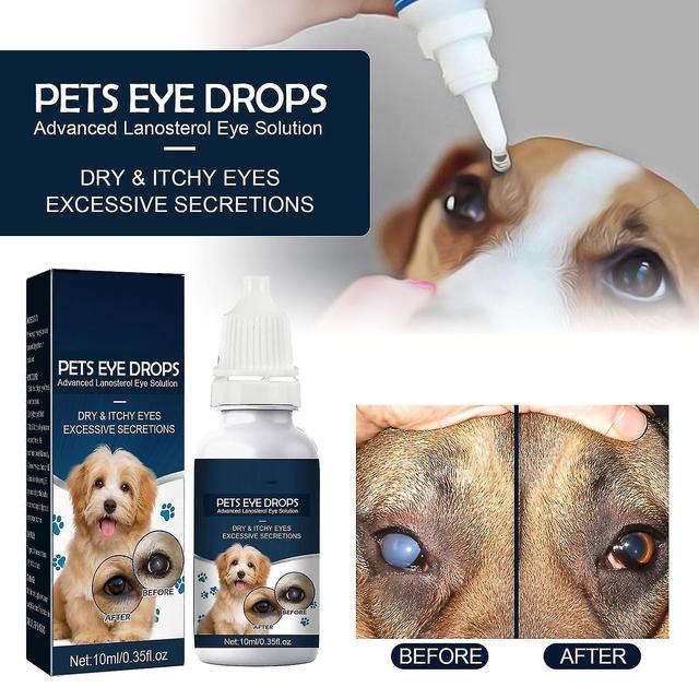 Cataract Drops For Pets, 10ml Therapeutic Eye Lubricating Drop For Dog & Cats Improve Vision Clarity, Health & Dryness, Pink Relief In Animals 3pcs on Productcaster.