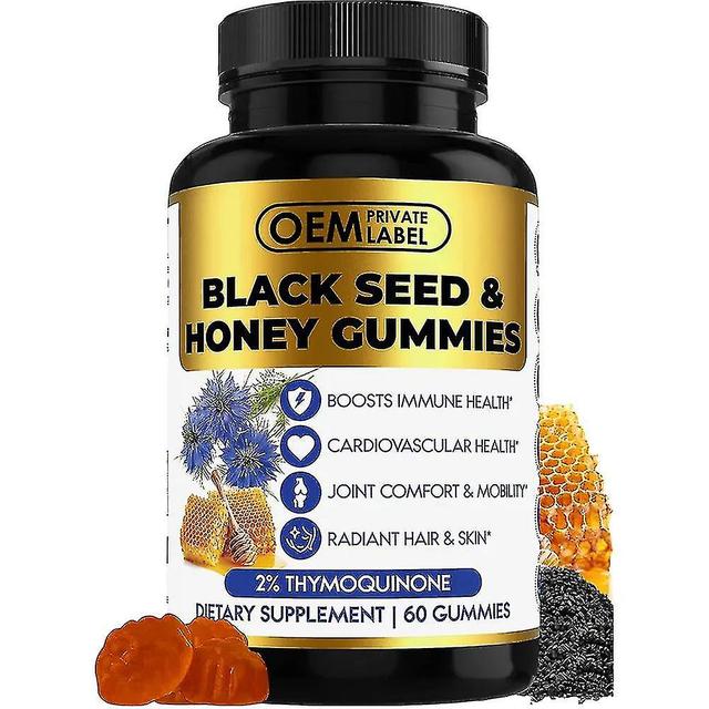 Black Seed Oil & Honey Gummies With 2%+ Thymoquinone | Nigella Seed | Super Antioxidant For Immune Support, Joints, Digestion, Hair And Skin | 60 G... on Productcaster.