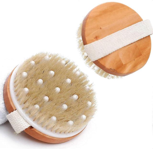 Acdlohb56th Brosse Dos Douche pour le corps La brosse exfoliante brosse corps a sec La brosse de bain poils naturels Amliorer les fonctions lympha... on Productcaster.