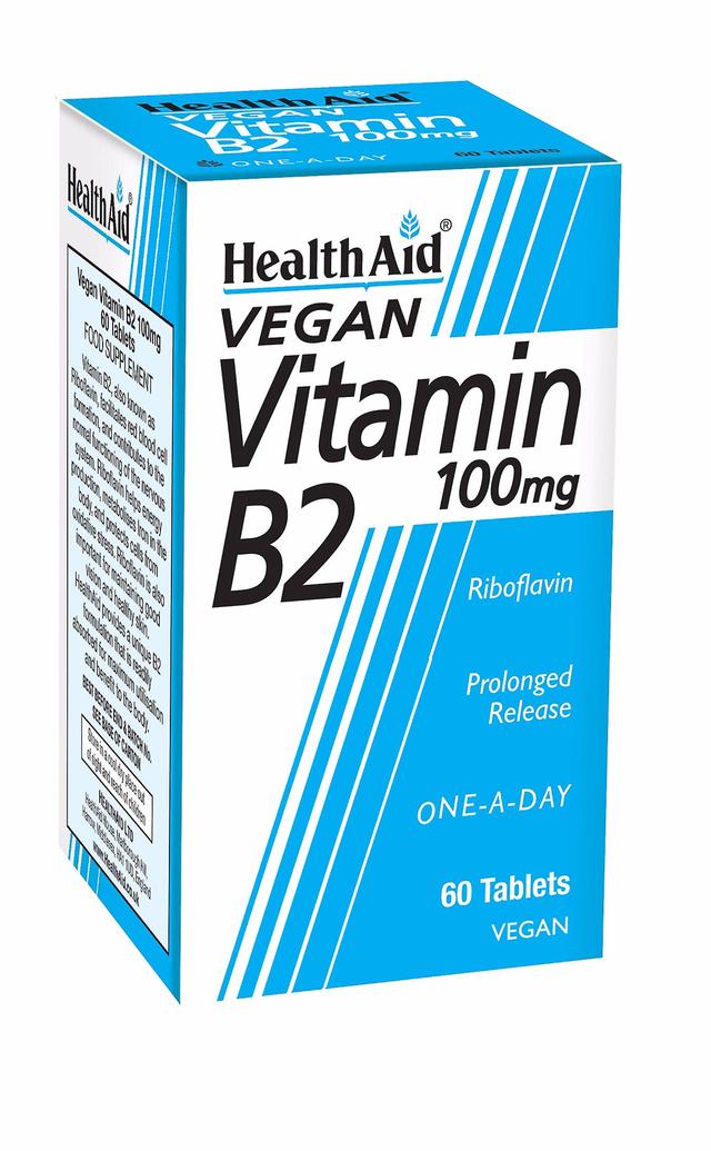 Health Aid Vitamin B2 (Riboflavin) 100mg - Prolonged Release, 60 Tablets on Productcaster.