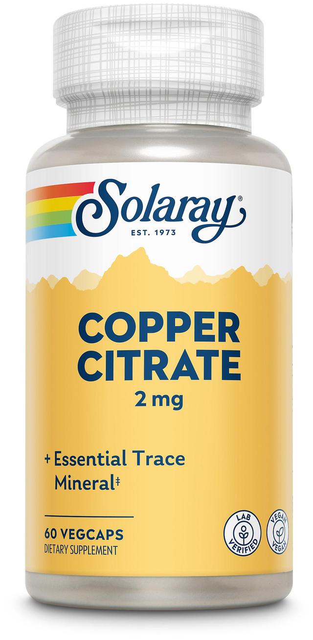 Solaray Copper Citrate 2 mg 60 Vegetable Capsules on Productcaster.