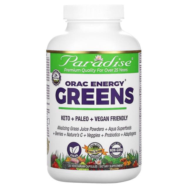 Paradise Herbs, ORAC Energy Greens, 120 Vegetarian Capsules on Productcaster.