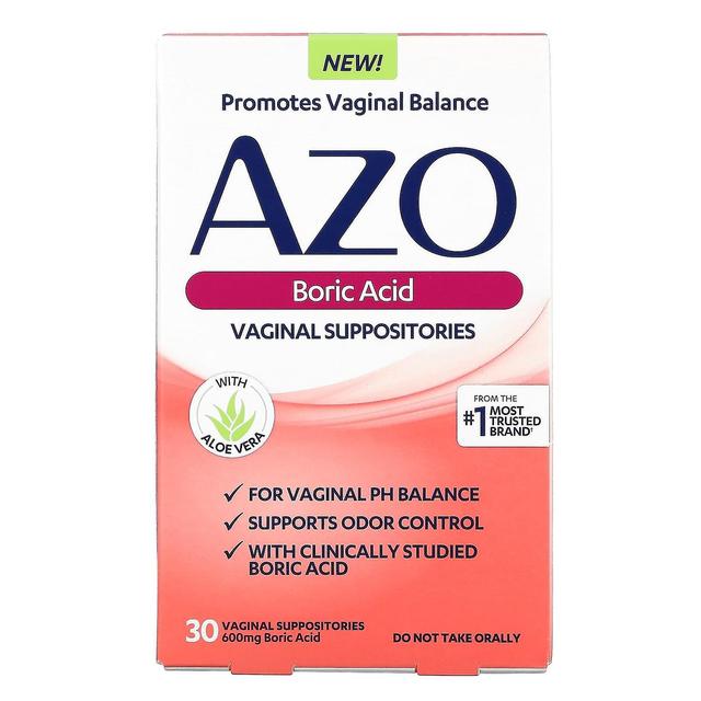 Azo, Boric Acid, Vaginal Suppositories, 600 mg, 30 Suppositories on Productcaster.