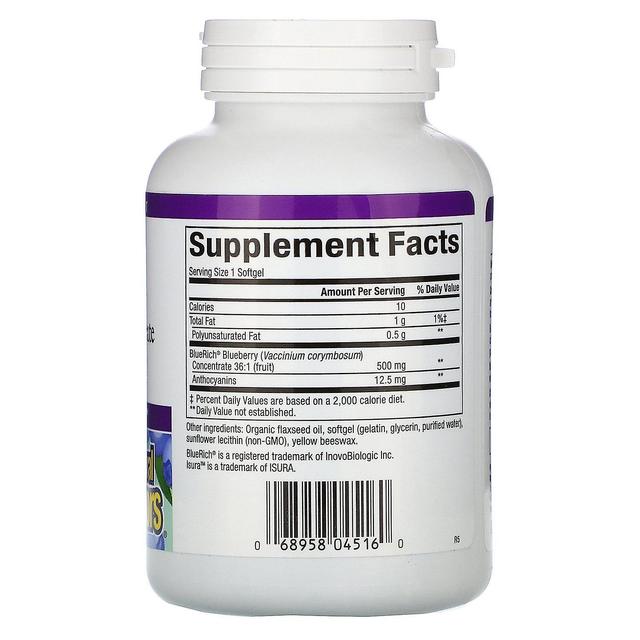 Natural Factors Natürliche Faktoren, BlueRich, Super Strength, Heidelbeerkonzentrat, 500 mg, 90 Sof on Productcaster.