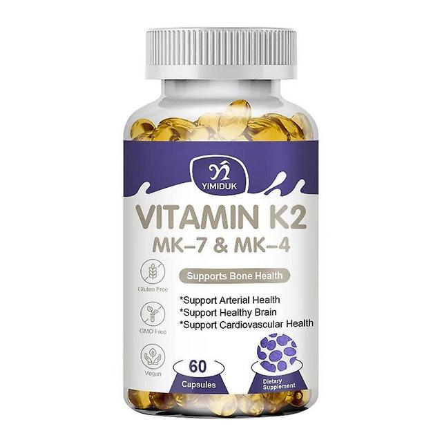 Visgaler Kapsuly vitamínu K2 s Mk-7 a Mk-4 na podporu zdravých kostí a tepien Zdravý mozog Kardiovaskulárne zdravie Absorpcia vápnika 1 fľaše 60pcs on Productcaster.