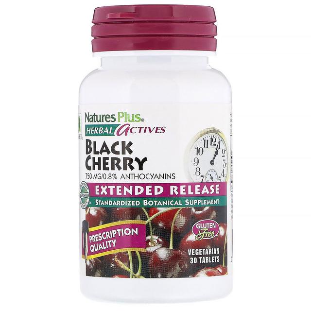 Nature's Plus, Herbal Actives, Black Cherry, 750 mg, 30 Vegetarian Tablets on Productcaster.