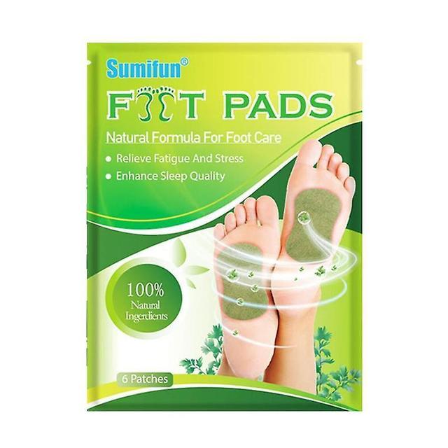 Qian 6pcs New Wormwood Detox Foot Patch Slimming Pad Help Sleeping Relieving Anxiety Stress Body Massage Herbal Medical Plaster Hot on Productcaster.