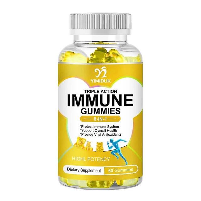 Visgaler 8 In 1 Immune Support Gummies Elderberry Vitamin C, D & Zinc Provide Vital Anitoxidants Protect Immune System 1 Bottles on Productcaster.