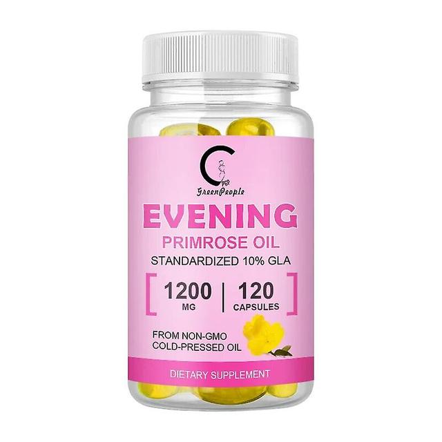 Eccpp Greenpeople Evening Primrose Oil Capsule Luonnollinen hormonitasapaino parantaa naisten immuniteettia Kirkas iho Kauneus Terveys 120pcs on Productcaster.