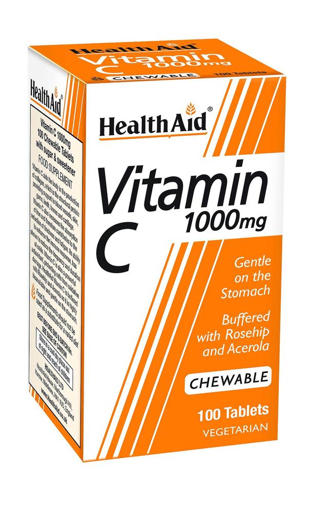 Health Aid Vitamin C 1000mg - Chewable (Orange Flavour), 100 Tablets on Productcaster.