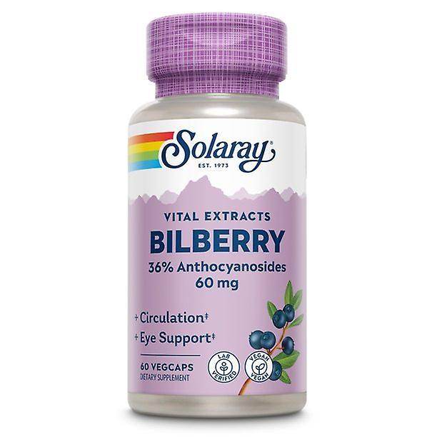 Solaray blåbær bær 60 mg | kraftig antioxidant | sundt syn og cirkulation understøtter | 60 vegcaps on Productcaster.