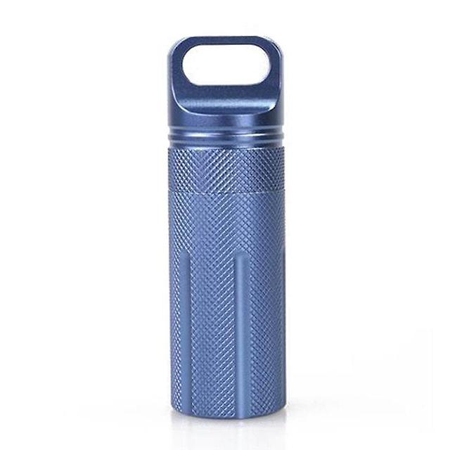 Ebox Capsule edc waterproof hike box survive outdoor dry bottle seal trunk container case holder storage camp medicine match pill Bule on Productcaster.