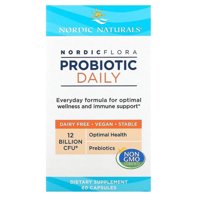 Nordic Naturals, Nordic Flora Probiotic Daily, 12 miljardia PMY, 60 kapselia on Productcaster.