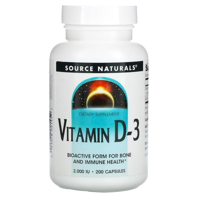 Source Naturals, Vitamin D-3, 2.000 IE, 200 Kapsler on Productcaster.