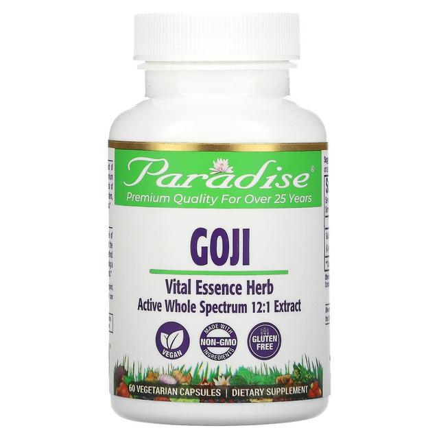 Paradise Herbs, Goji, 60 Vegetarian Capsules on Productcaster.