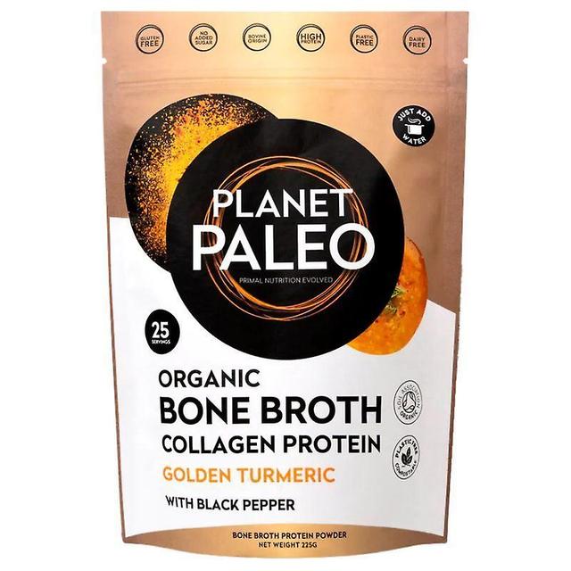 Planet Paleo Organic Bone Broth Collagen Protein Golden Turmeric 225g (PP6007) on Productcaster.