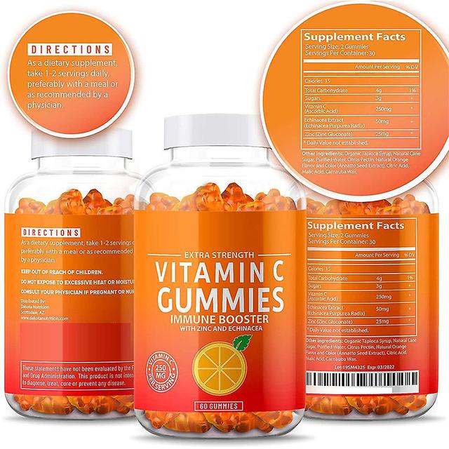 Organische vitamine C Gummies Vitamine C Gummies Zink Immuun ondersteuning Booster Supplement Volwassenen Kinderen 2 pcs on Productcaster.