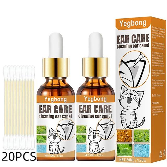 2x Pet Ear Cleaner Drops For Infections Control Yeast & Mites Wax Ear Mites on Productcaster.