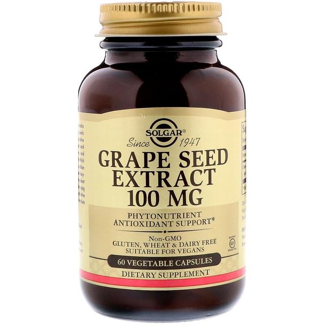 Solgar, Grape Seed Extract, 100 mg, 60 Vegetable Capsules on Productcaster.