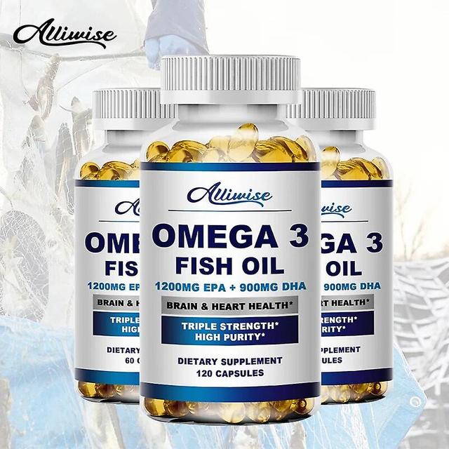 Omega 3 Fish Oil Capsules Supplement Rich In DHA EPA For Anti-aging Skin Eyes Heart Brain Health Support Immune SystemTIB TIB . 120pills on Productcaster.