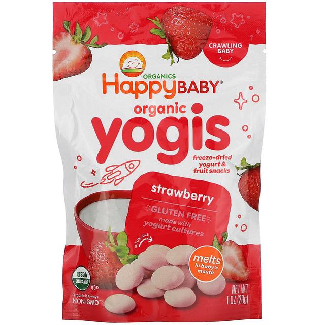 Happy Family Organics, Yogis, Freeze Dried Yogurt & Fruit Snacks, Strawberry, 1 oz (28 g) on Productcaster.