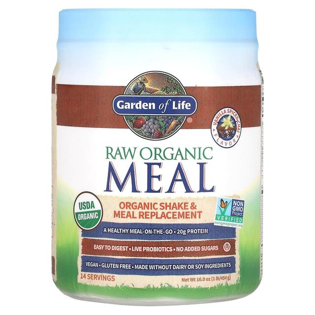 Garden of Life Jardim da Vida, Refeição Orgânica RAW, Shake & Meal Replacement, Baunilha Spiced Chai, 16 oz (454 g) on Productcaster.