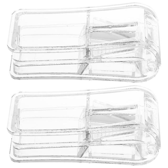 Toyvian 2pcs Portable Pills Cutter Pills Tool Medicine Pills Box Travel Pills Cut Tool Transparent 9x4x3cm on Productcaster.